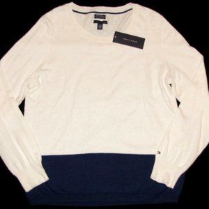 NWT TOMMY HILFIGER Sweater XL Colorblock Cashmere